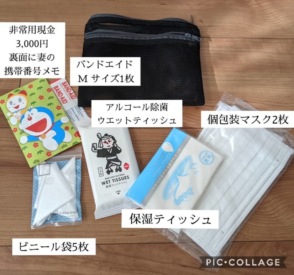 最低限の防災ポーチの中身