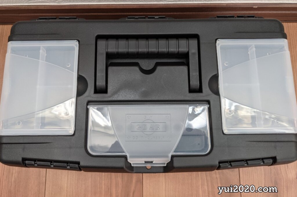 ピット収納付き工具箱を上から見たところ