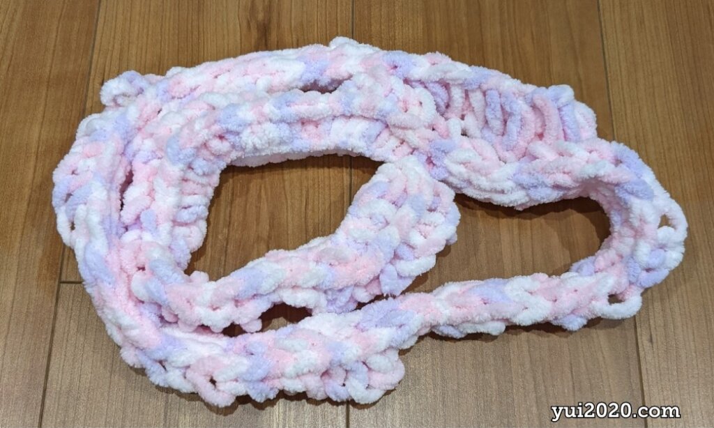 子ども用マフラー(スヌード)のできあがり