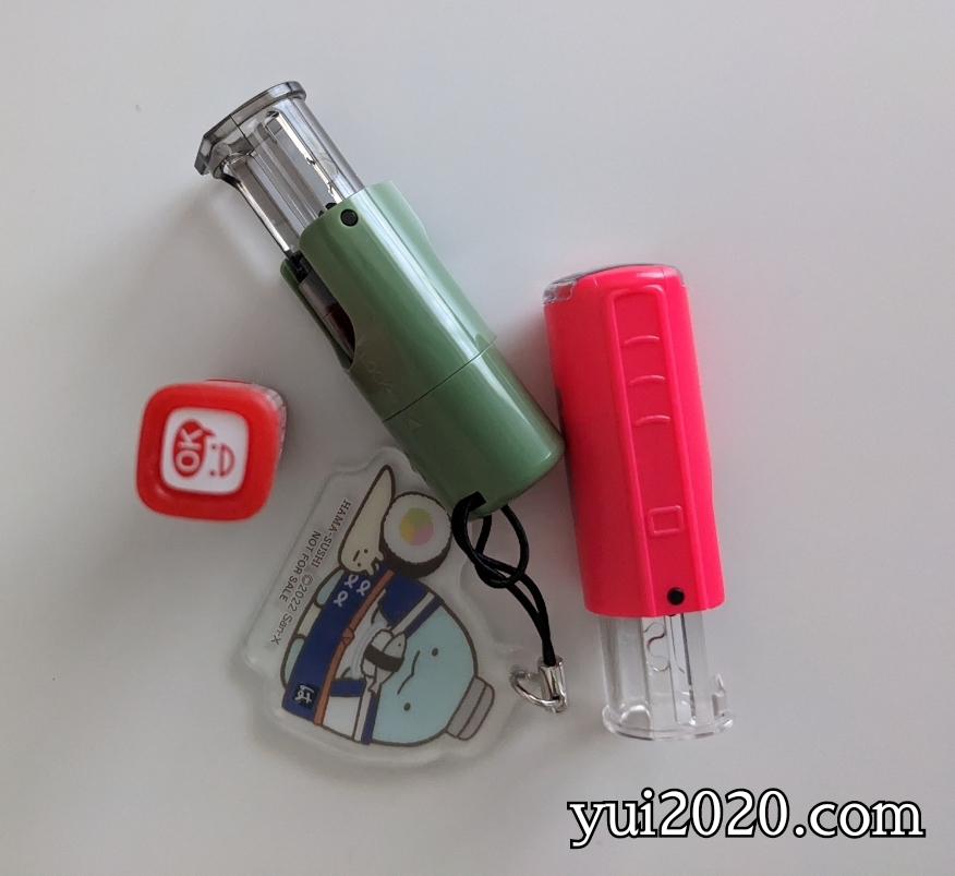 キャップレス浸透印2種とフリクションスタンプ