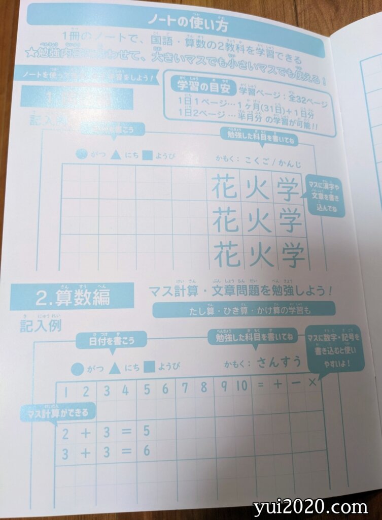 おうち学習用自主学習ノートの使い方