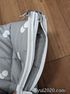 クッション時、寝袋時のダブルファスナー仕様